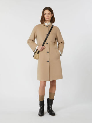 CAPPOTTO MONOPETTO IN LANA - BEIGE
