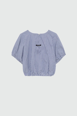 CAMICIA PUFF IN POPELINE A RIGHE