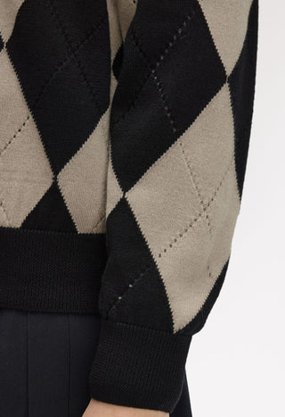 Cardigan traforato a losanghe