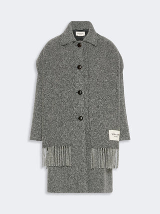 Cappotto in tweed di mista lana - ANTRACITE