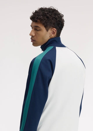 Track jacket con maniche a contrasto