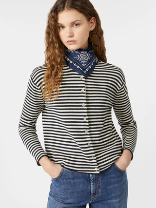 CARDIGAN IN FILATO DI COTONE - BLU