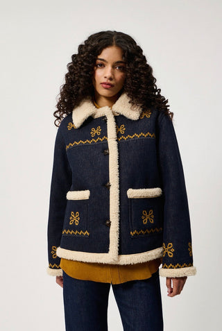 OLD GLORY-GIACCA CHUBA IN DENIM CON SHEARLING