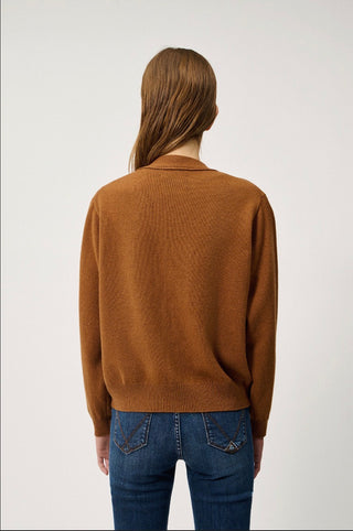 CARDIGAN CLUB IN LANA CON PATCH