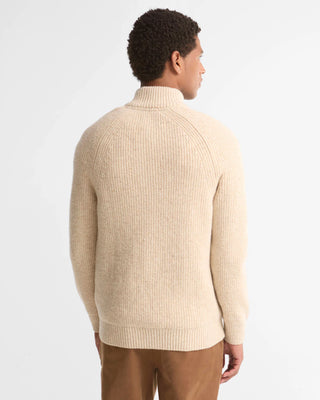 Maglione con zip corta Essentials in lana screziata