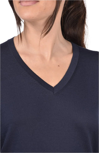 Maglione con Scollo a V Gran Sasso Navy da Donna