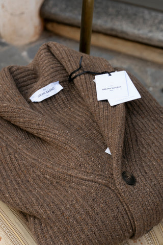 Cardigan bottonato a maglia inglese