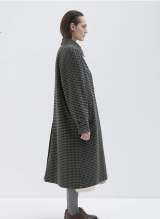 REVERSIBLE COAT PIED DE POULE VIRGIN WOOL COTTON