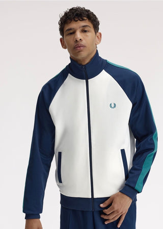 Track jacket con maniche a contrasto