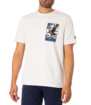 T-Shirt con Stampa Lyle&Scott Bianca da Uomo