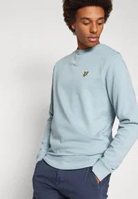 Felpa Girocollo Lyle&Scott celeste da Uomo