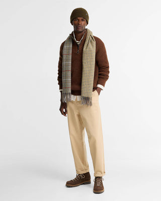 Maglione con zip corta Essentials in lana screziata