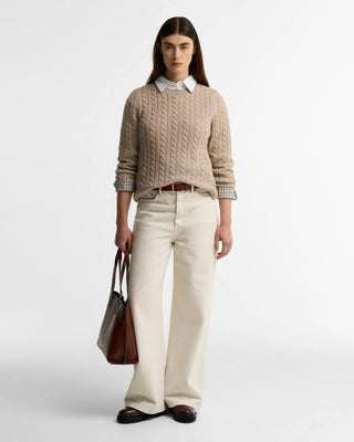 Maglione misto lana Ashdown con taglio morbido e lavorazione a trecce