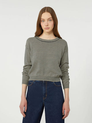 MAGLIA GIROCOLLO IN COTONE - BLU