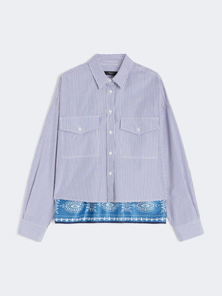 CAMICIA IN TELA PESANTE DI COTONE - BLU