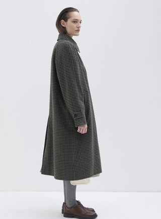 REVERSIBLE COAT PIED DE POULE VIRGIN WOOL COTTON