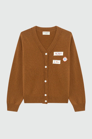 CARDIGAN CLUB IN LANA CON PATCH