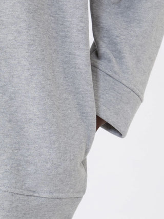 FELPA GIROCOLLO IN COTONE - GRIGIO CHIARO