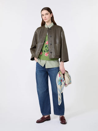 Gilet in misto cotone intarsiato - VERDE