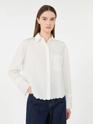 CAMICIA IN COTONE CON TASCHINO - BIANCO AVORIO