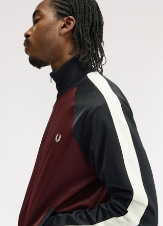 Track jacket con maniche a contrasto