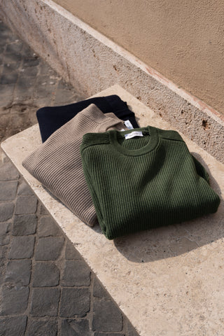 Maglione girocollo a costa inglese