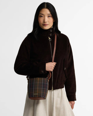 Mini borsa a secchiello in tartan Cedar