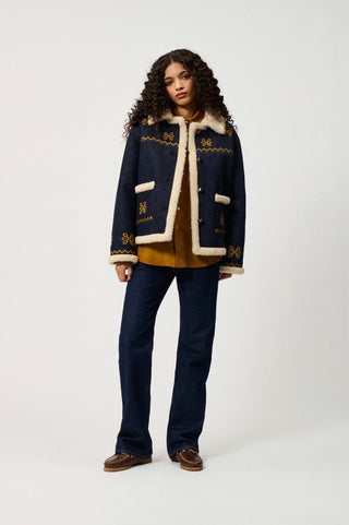 OLD GLORY-GIACCA CHUBA IN DENIM CON SHEARLING