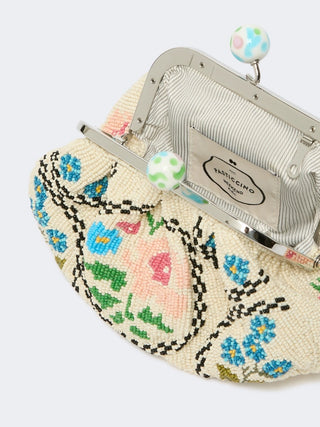 Pasticcino Bag extra small ricamata con perline - ROSA
