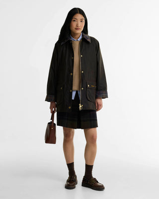 Giacca cerata Modern Beadnell con colletto in tartan Icons