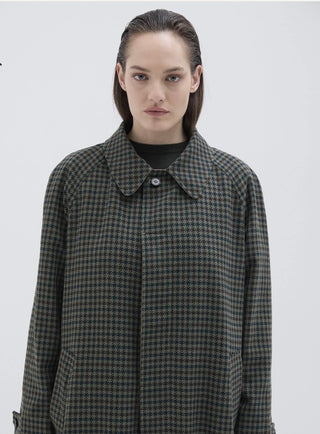 REVERSIBLE COAT PIED DE POULE VIRGIN WOOL COTTON