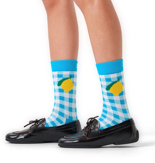 Gingham Lemon Sock