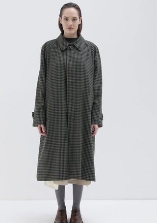 REVERSIBLE COAT PIED DE POULE VIRGIN WOOL COTTON