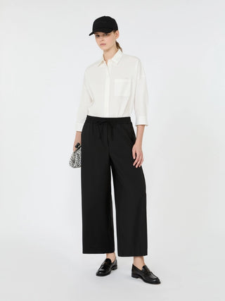 Pantalone jogging in lana stretch - NERO