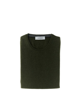 Maglione misto cashmere gran sasso verde scuro