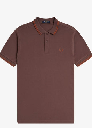 Polo con Doppia Riga Fred Perry marrone da Uomo