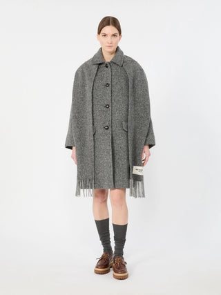 Cappotto in tweed di mista lana - ANTRACITE