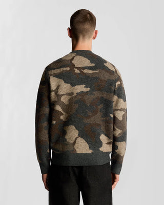 Brushed Camouflage Crew Neck Jumper