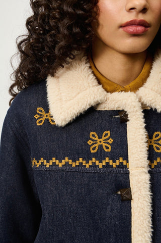OLD GLORY-GIACCA CHUBA IN DENIM CON SHEARLING