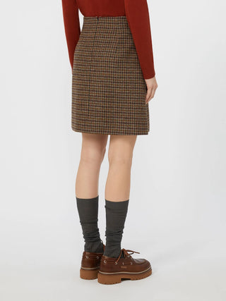 GONNA CORTA IN LANA PRINCIPE DI GALLES - VINACCIA