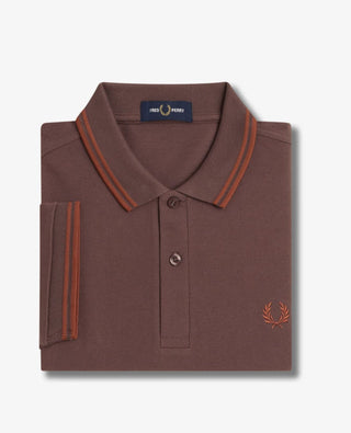 Polo con Doppia Riga Fred Perry marrone da Uomo