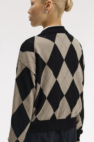 Cardigan traforato a losanghe