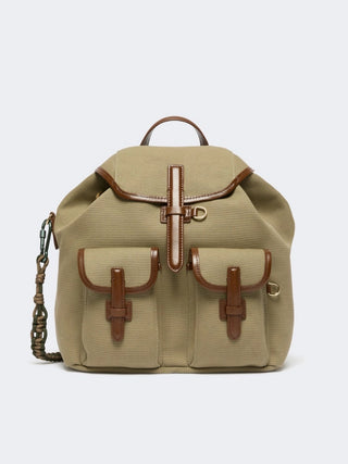 Zaino in canvas e pelle - FANGO