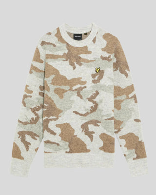 Brushed Camouflage Crew Neck Jumper