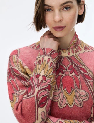 MAGLIA IN FILATO STAMPATO rosa