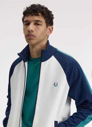 Track jacket con maniche a contrasto