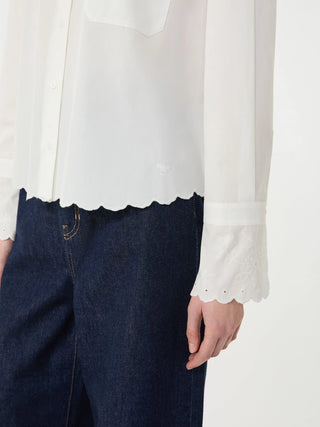 CAMICIA IN COTONE CON TASCHINO - BIANCO AVORIO
