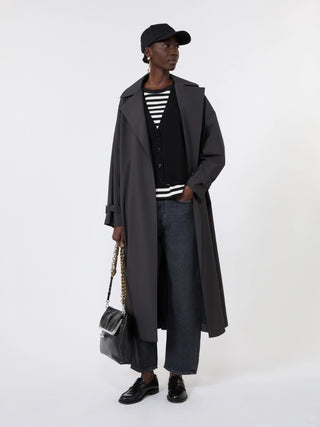 Cardigan a V in filato di viscosa - NERO