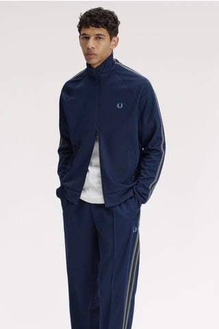 Track jacket con fettucce parallele