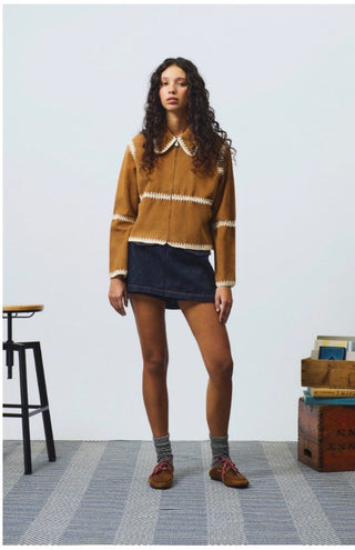 OLD GLORY - GIACCA CROCHET IN SUEDE